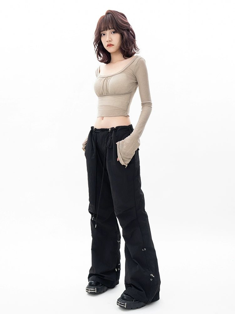 Low Waist Wide Leg Casual Pants