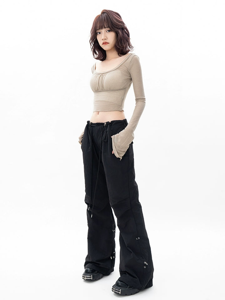 Low Waist Wide Leg Casual Pants