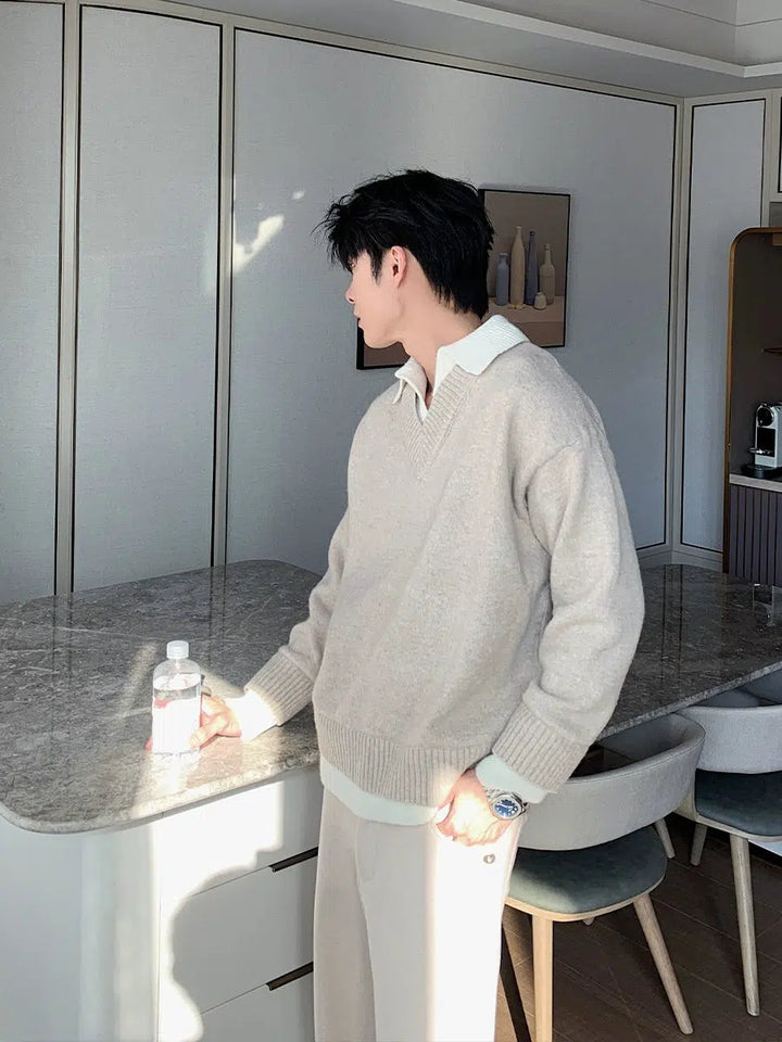 Loose Fit V-Neck Sweater