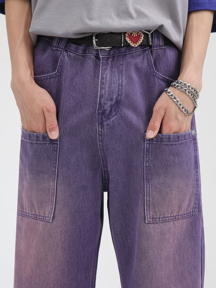 Wide-Leg Loose Fit Denim Pants
