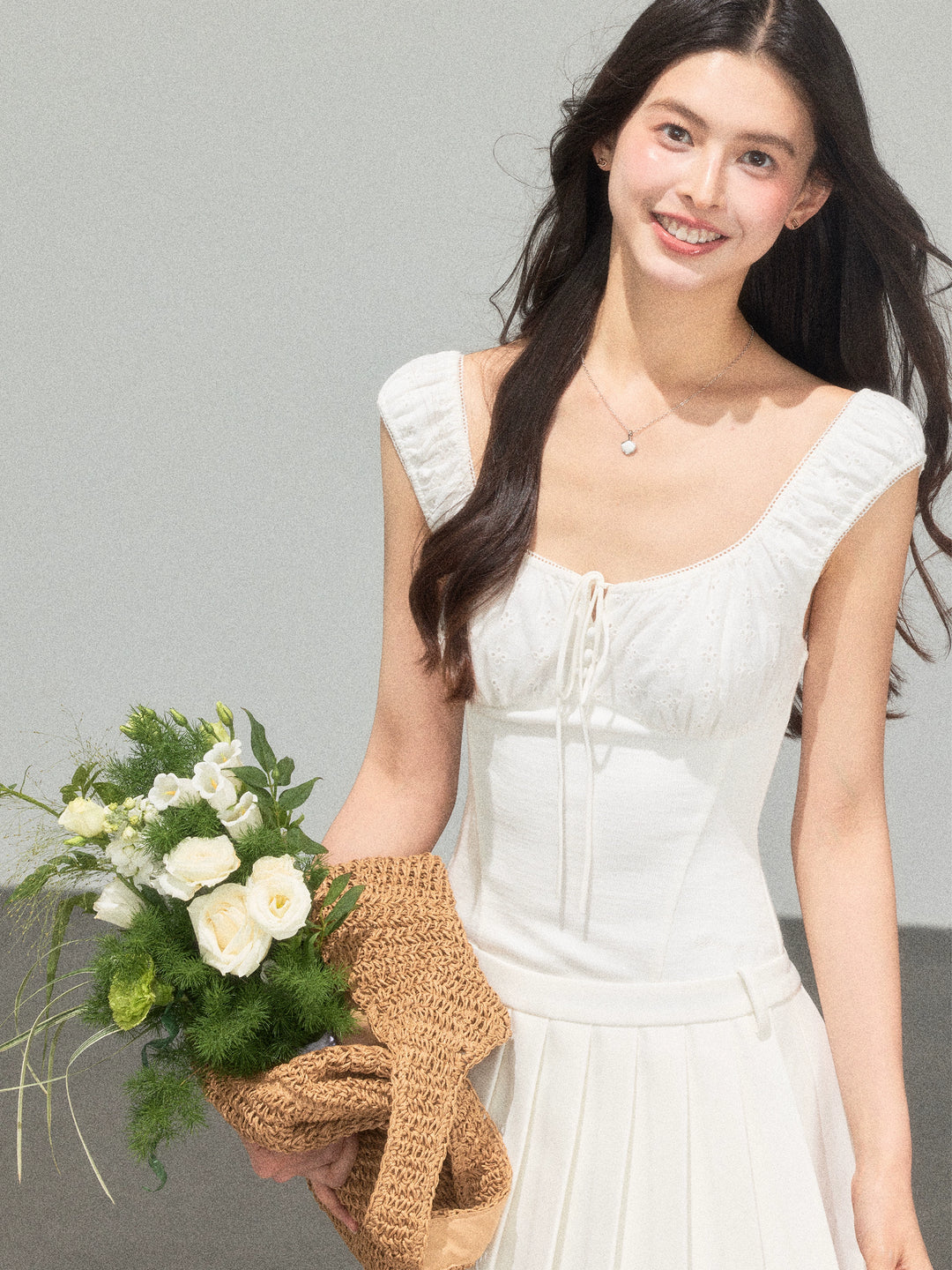 Scoop Neck Pleated Hem Sundress