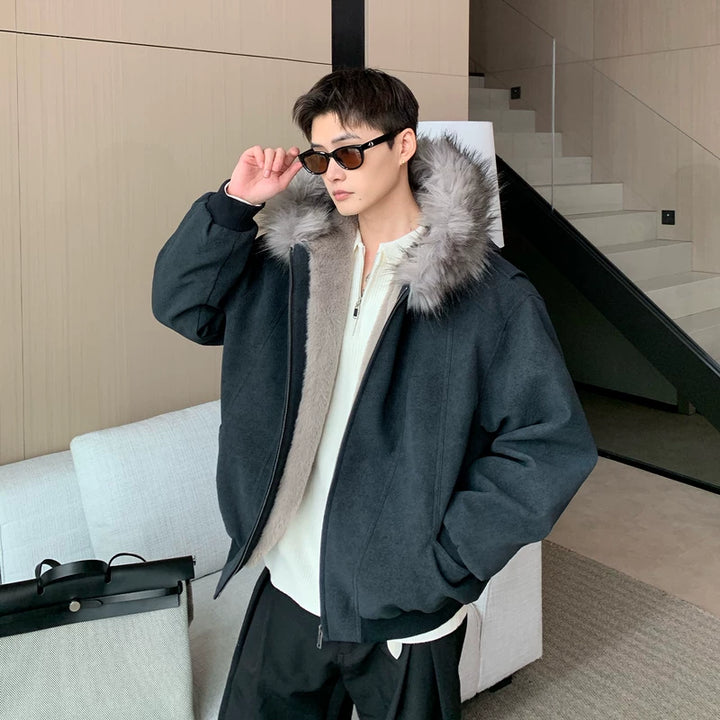 Fleece-gevoerde Gevoerde Winterjas met Capuchon 