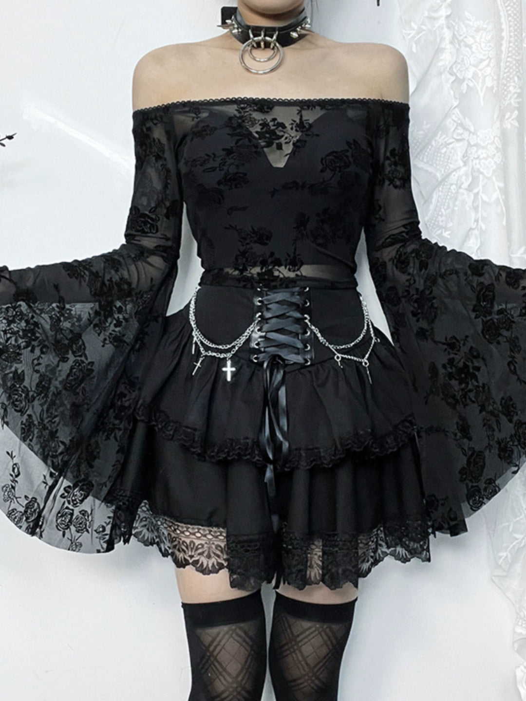 Gothic Lolita Lagd Lace Topp & Skjørt 
