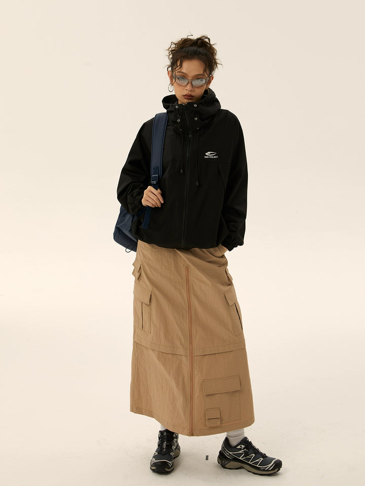 Veste extérieure légère et coupe-vent avec capuche 
