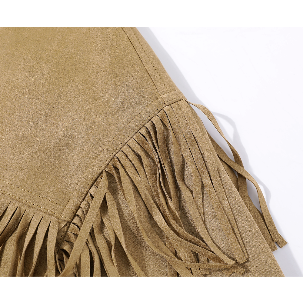 Faux Suede Fringe Jacket