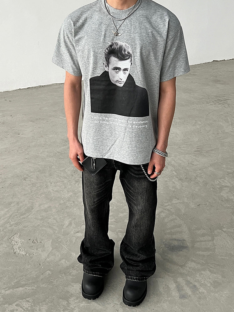 Portrait Print Short-Sleeved T-Shirt