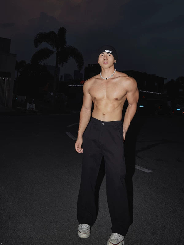 Retro Straight Leg Casual Pants