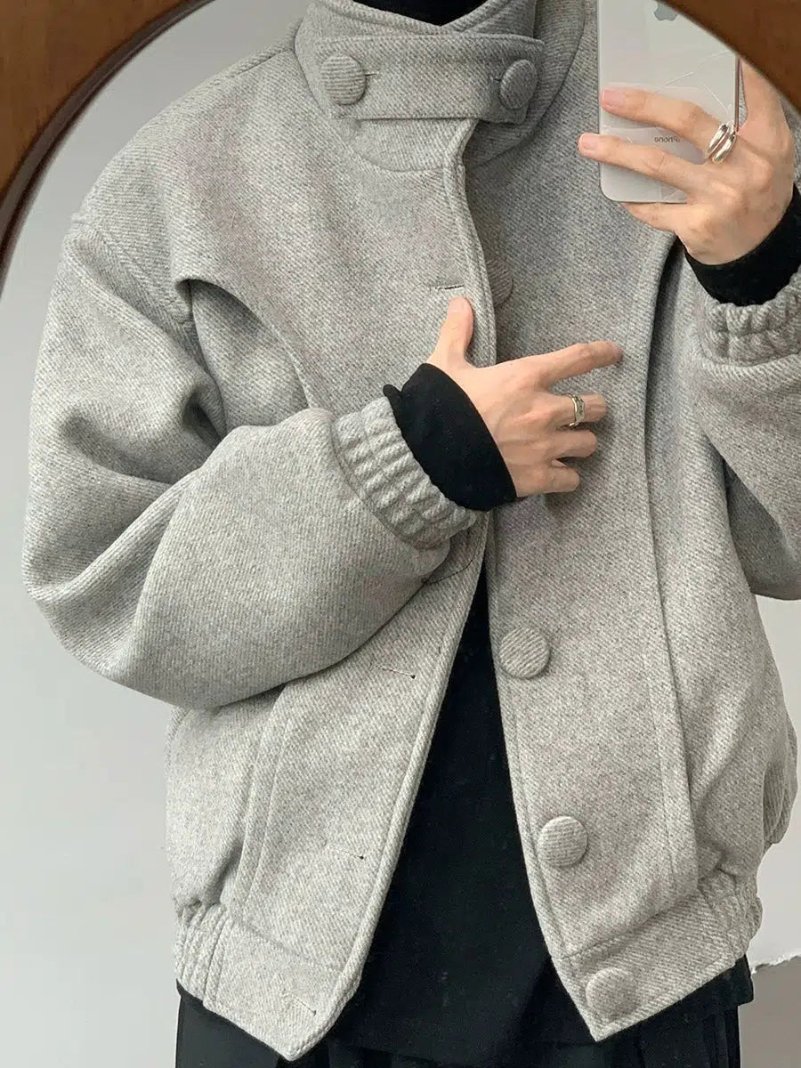 Thickened Wool High-Collar Jacket