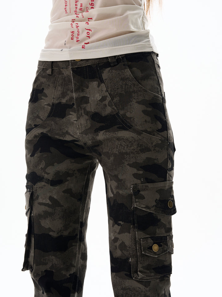 Slim Fit Camouflage Cargo Pants