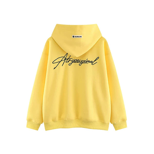 Hoodie en polaire streetwear avec broderie au dos 