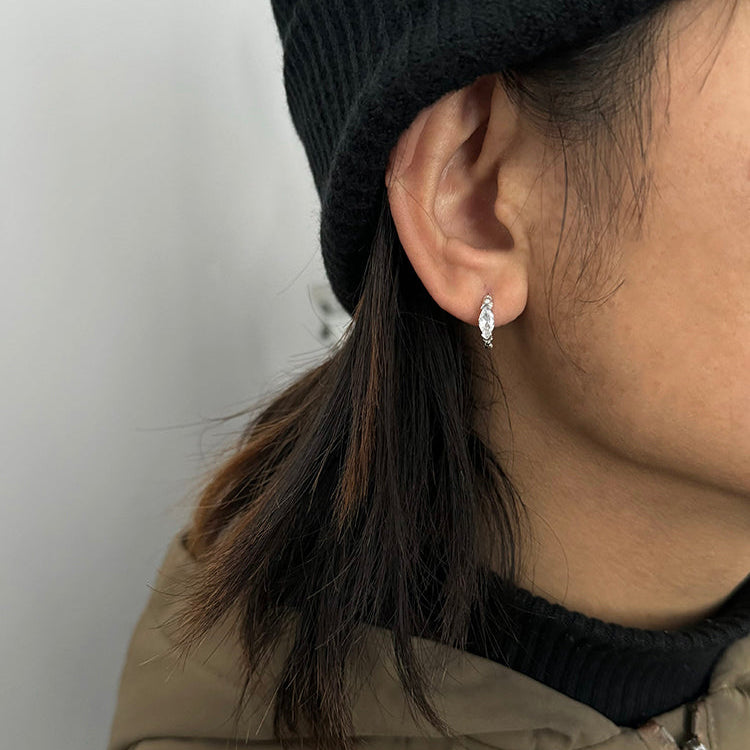 Sterling Silver Eye of Horus Hoop Earrings