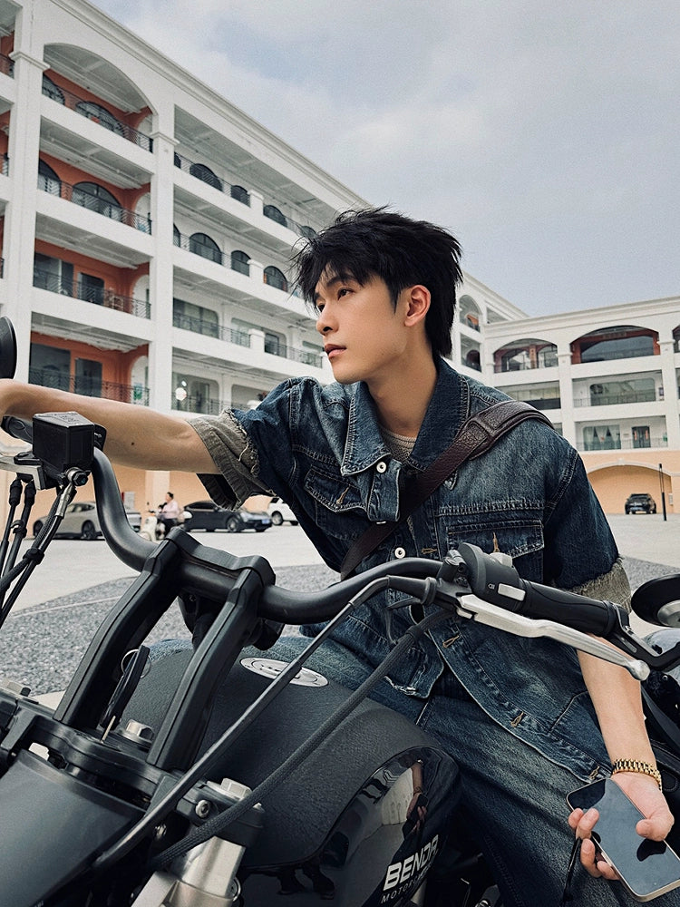 Denim Shirt and Wide Leg Pants