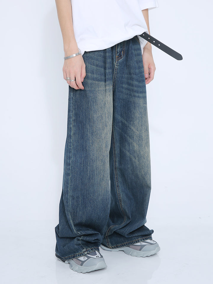 Wide-Leg Mid-Waist Jeans