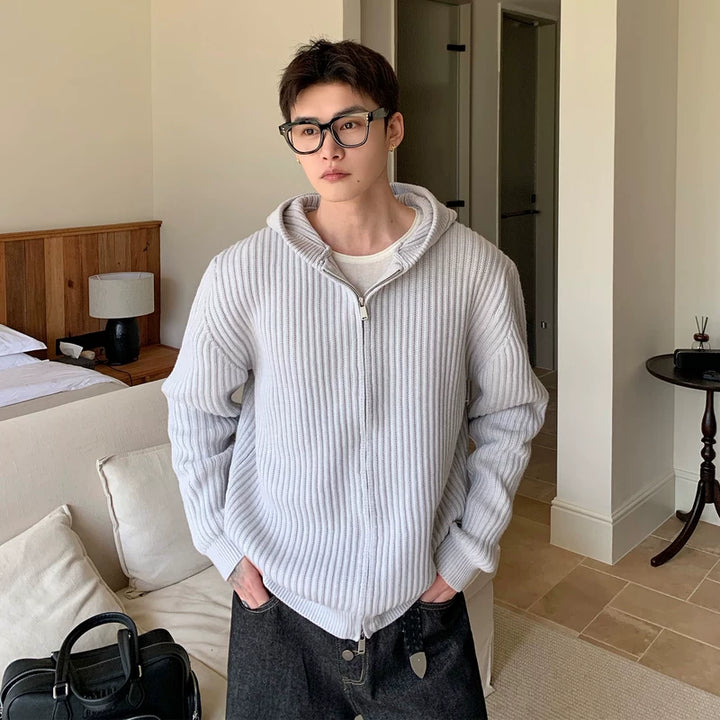 Gekapt Brei Zip Cardigan Trui Jas 