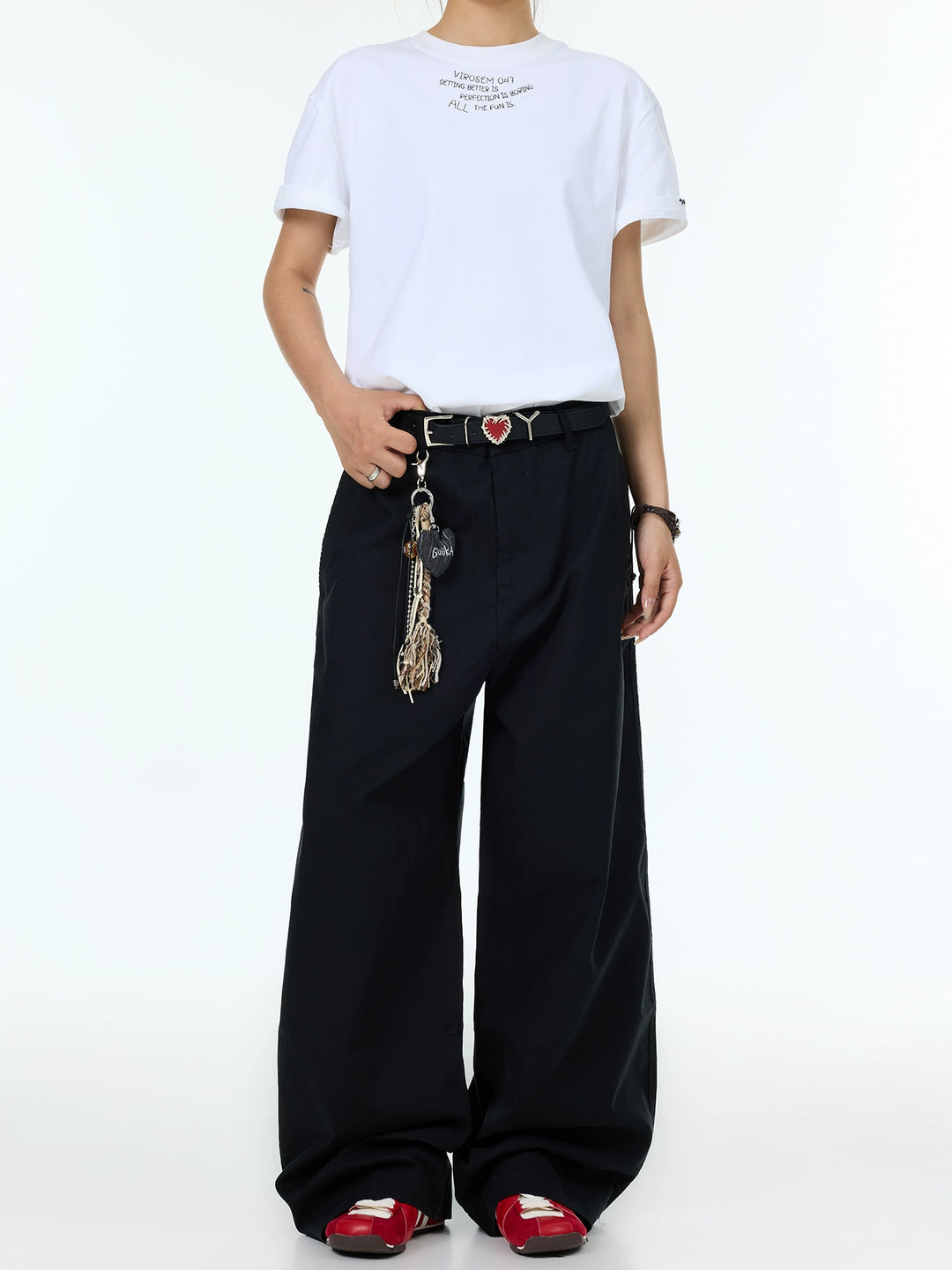 Pantalones Casual Rectos de Pierna Ancha Retro 