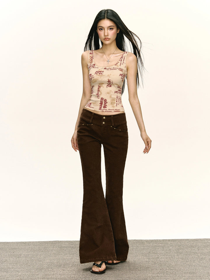 Retro Slim-Fit Printed Camisole Top