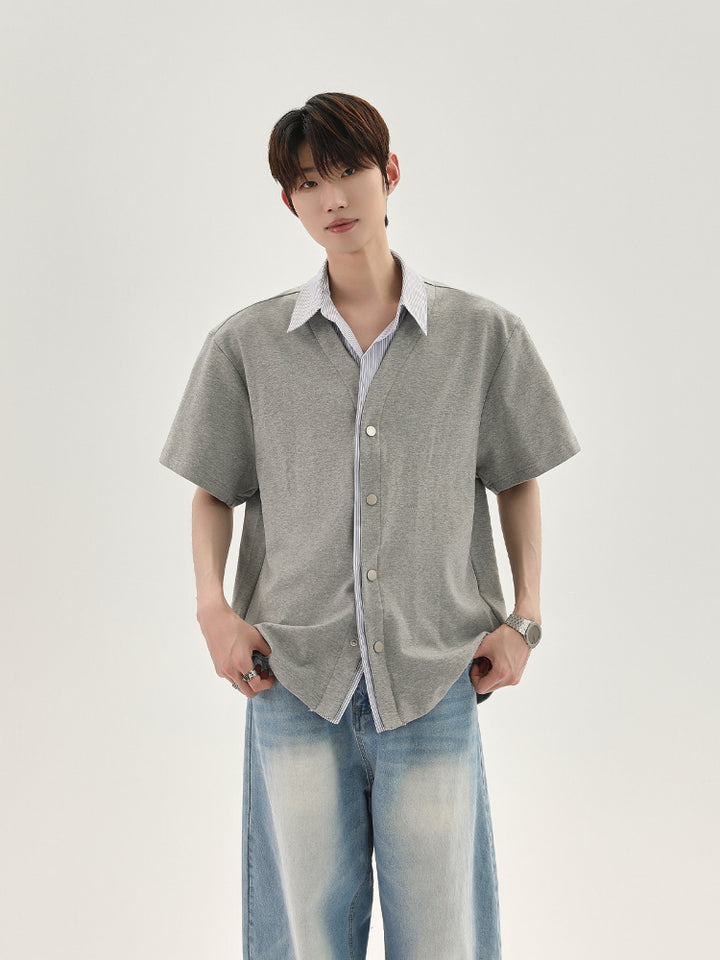 Two-Piece Shirt Collar Casual Shirt