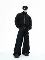 Deconstructed Pleated Short Cotton Jacket