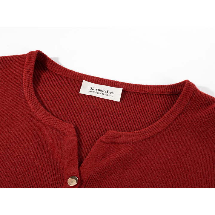 V-neck Button Knit Cardigan
