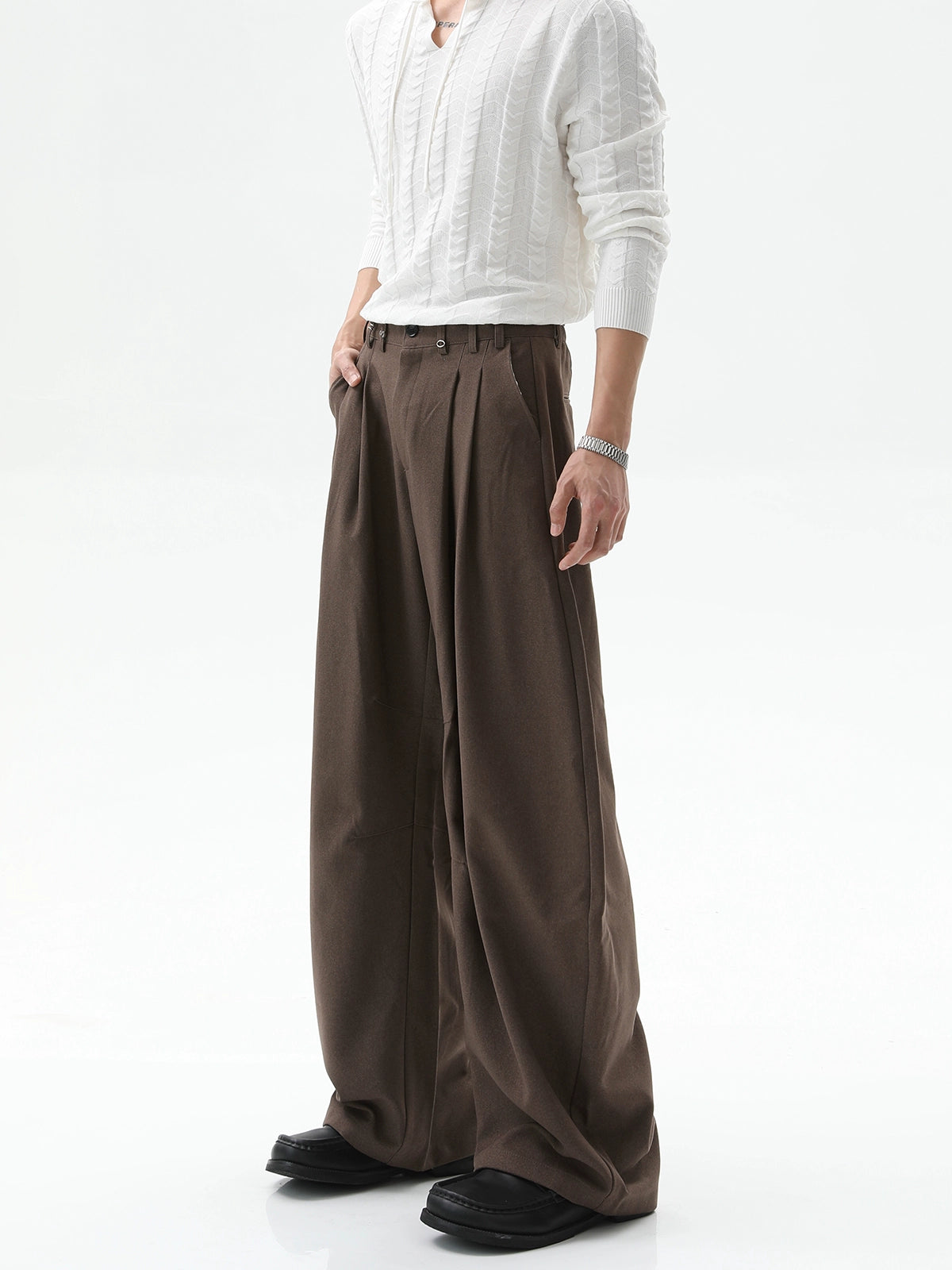 Loose Wide Leg Casual Draped Pants