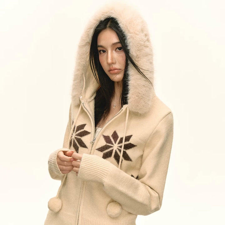 Fleece Hooded Zip Sweater