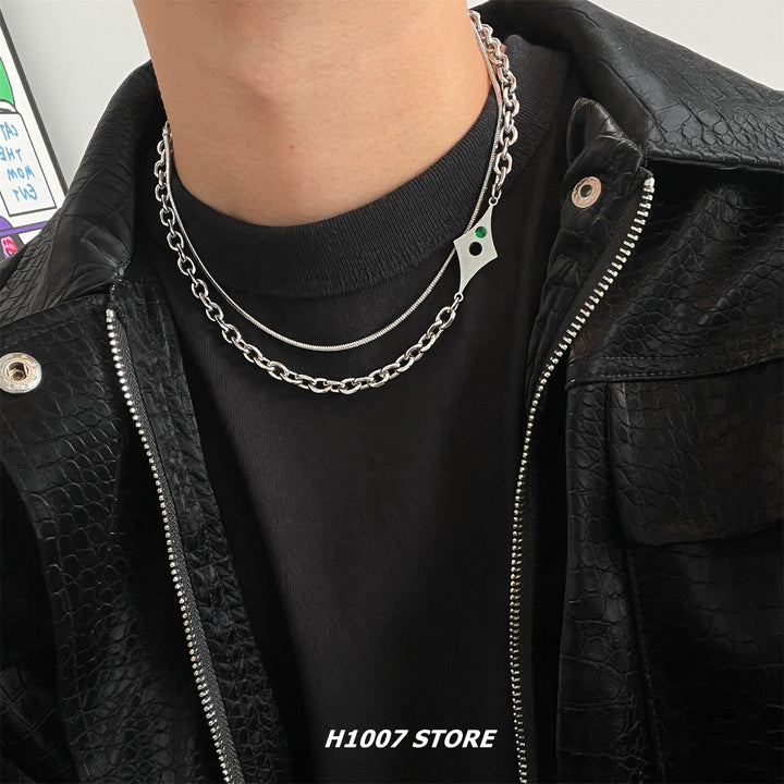Double-Layer Titanium Steel Star Necklace