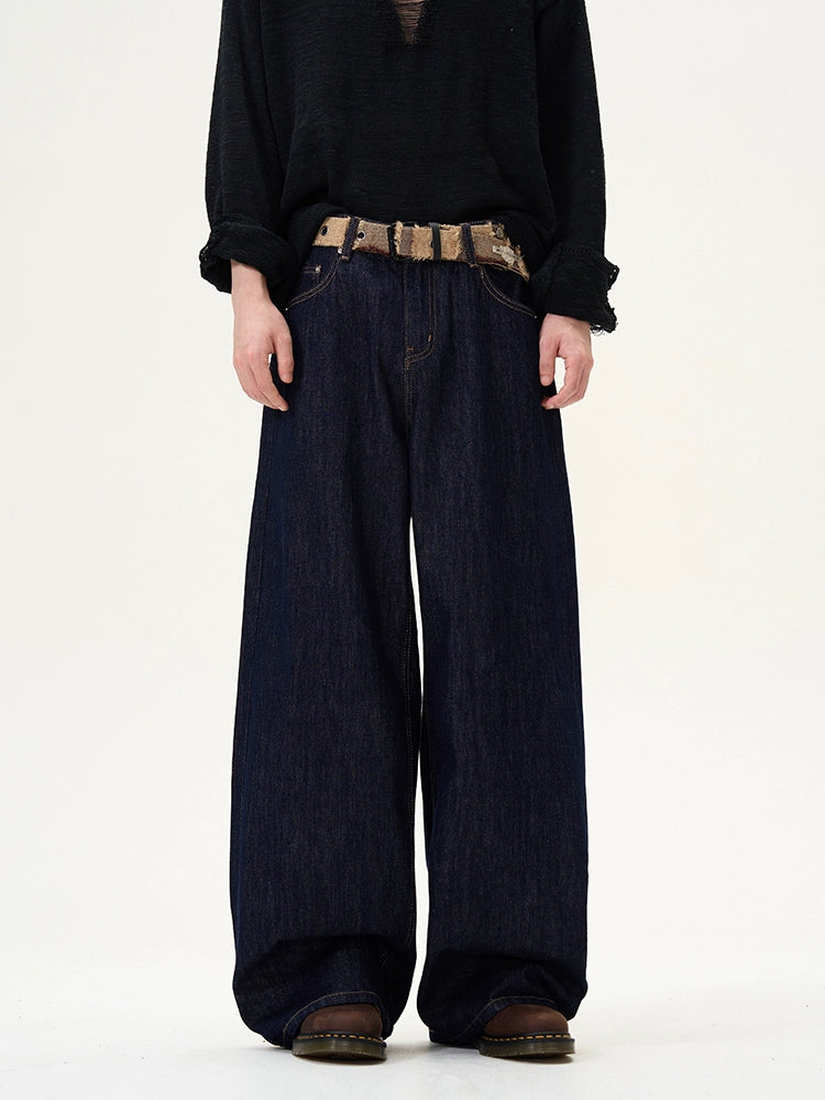 Loose Wide-Leg Straight Jeans