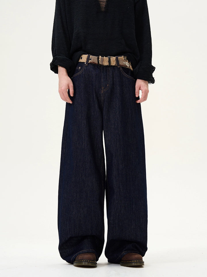 Pantalones rectos de pierna ancha suelta 