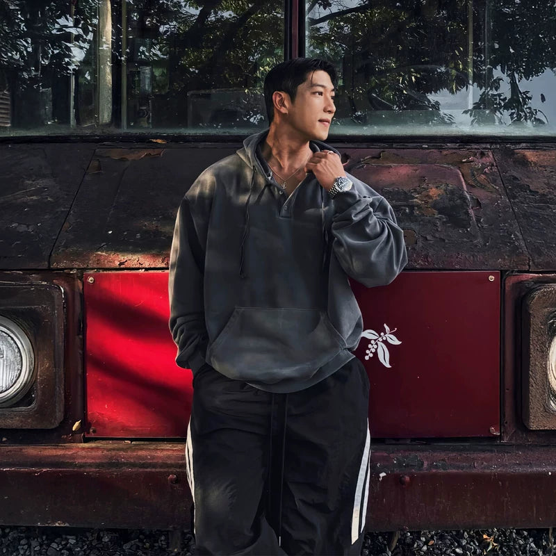 Sportieve trekkoord capuchon sweatshirt 