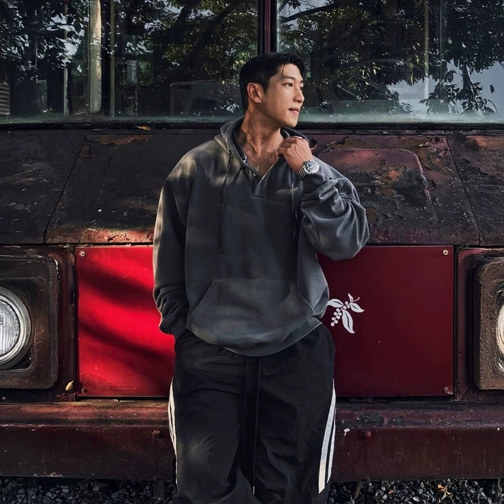 Sportieve trekkoord capuchon sweatshirt 