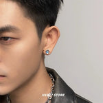 Blue Glass Stone Earrings