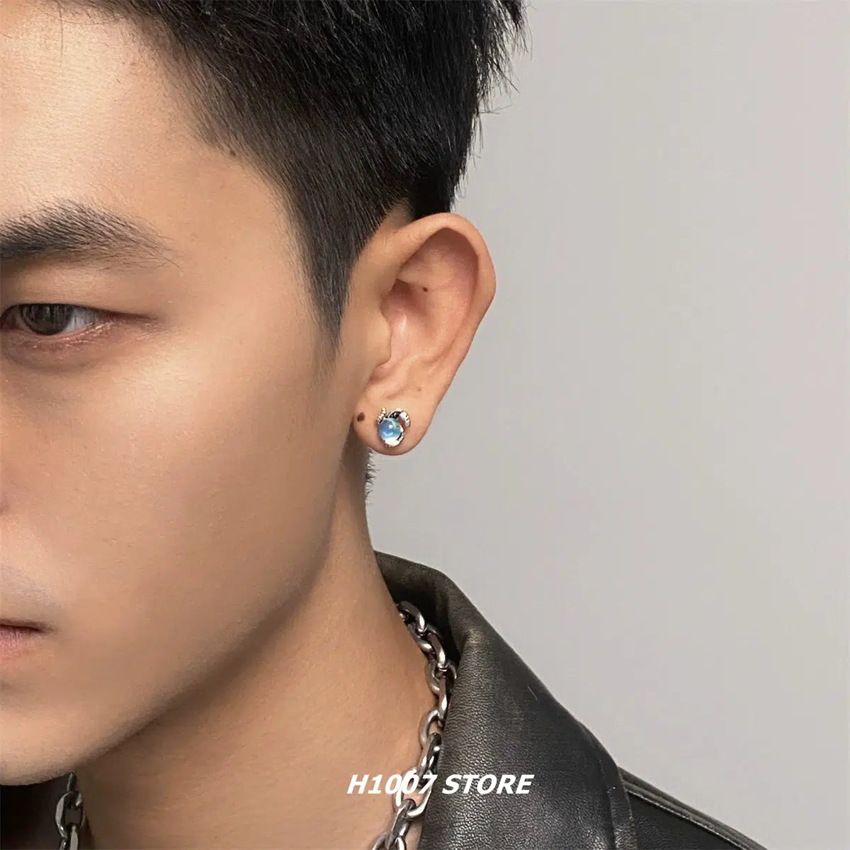 Blue Glass Stone Earrings