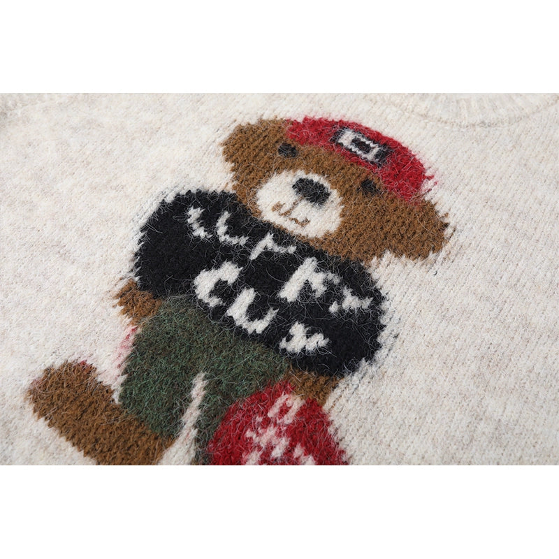 Beren Jacquard Ronde Hals Gebreide Vest 