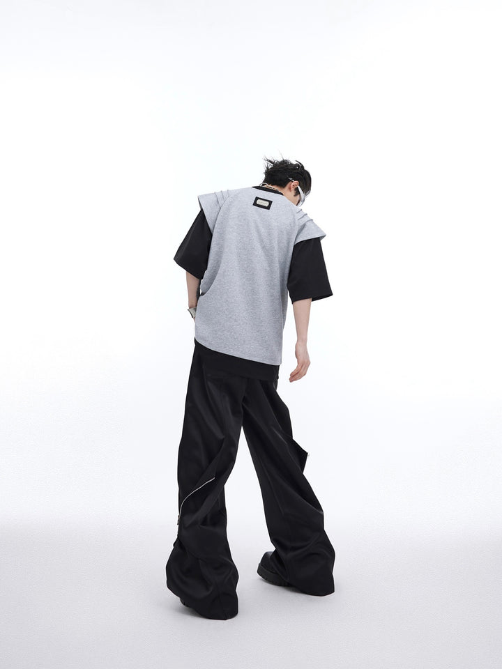 Deconstructed Two-Piece Graphic Pullover