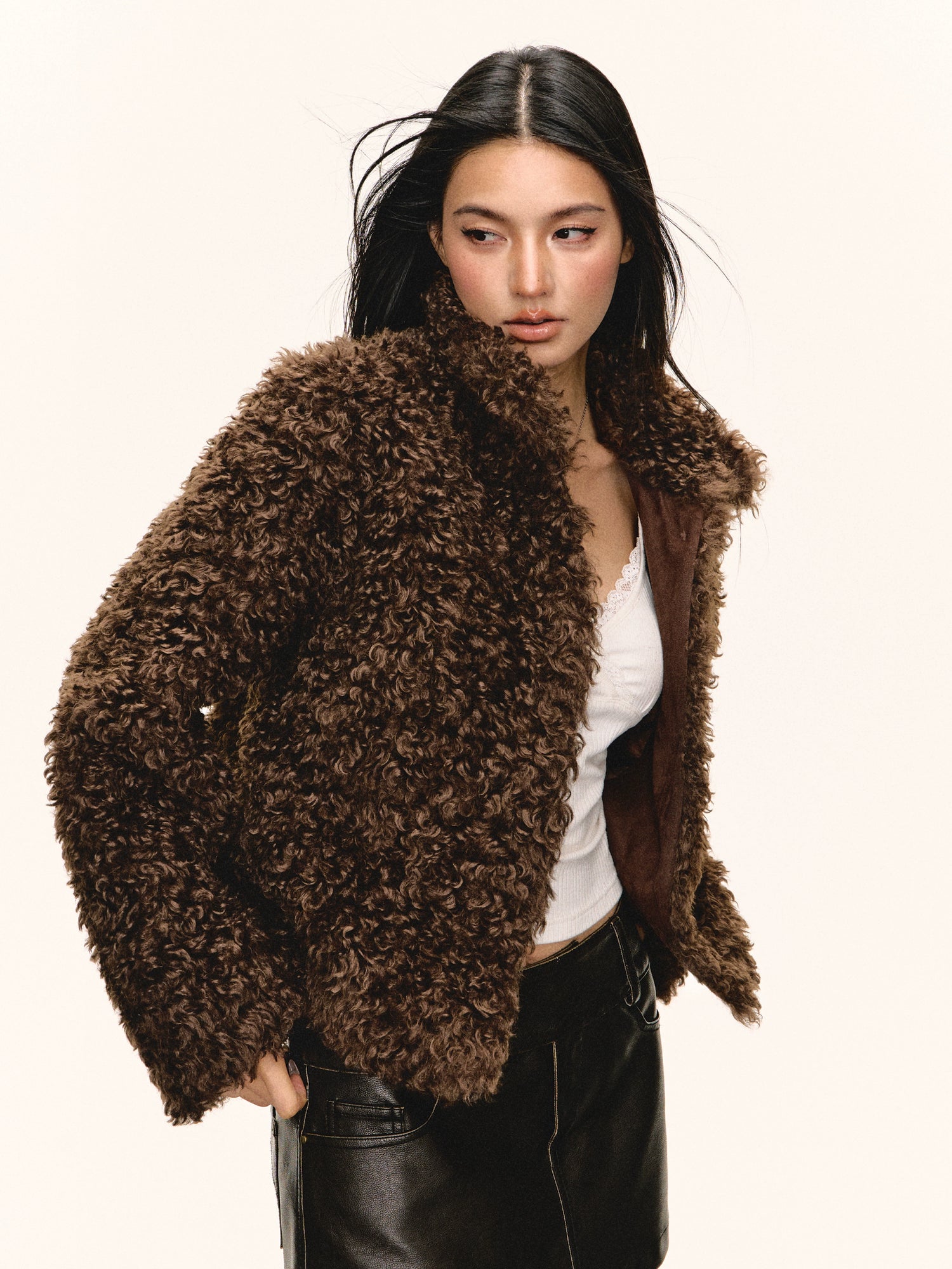 Faux Shearling Short Jacket