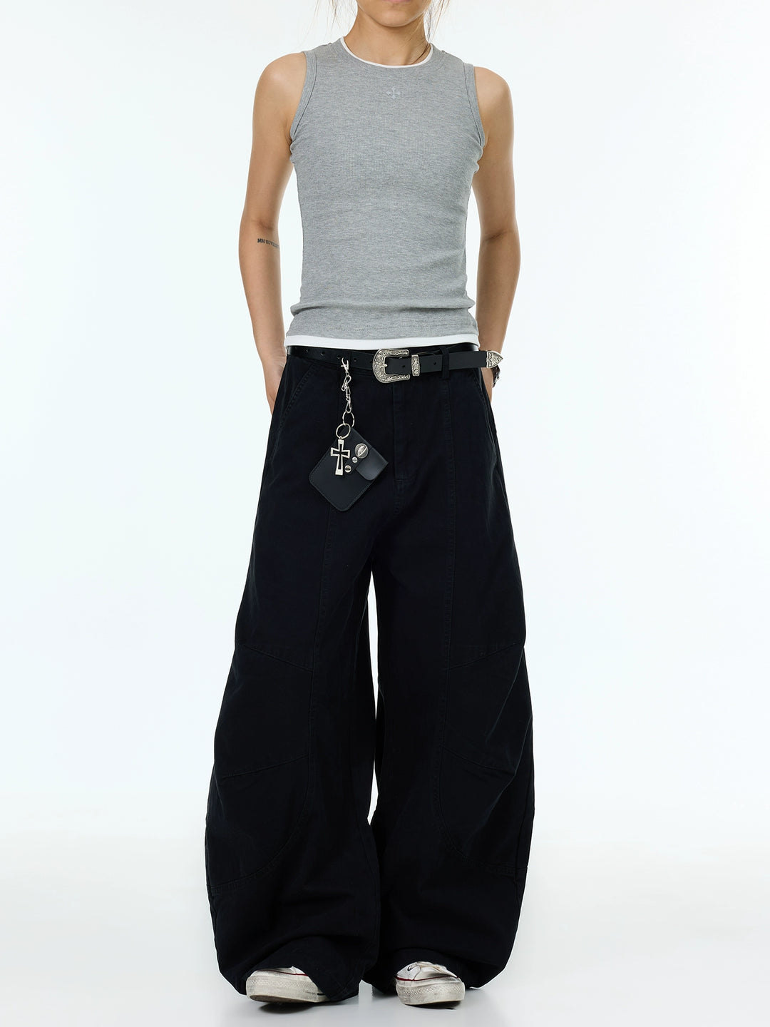 Wide-Leg Straight Casual Pants
