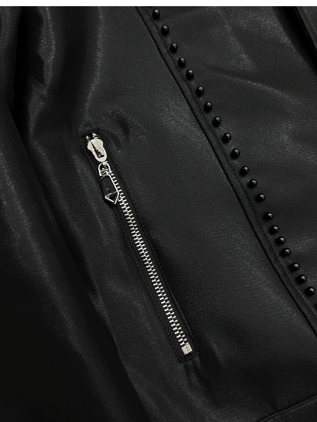 Beaded Liquid Shiny Lapel Short Jacket