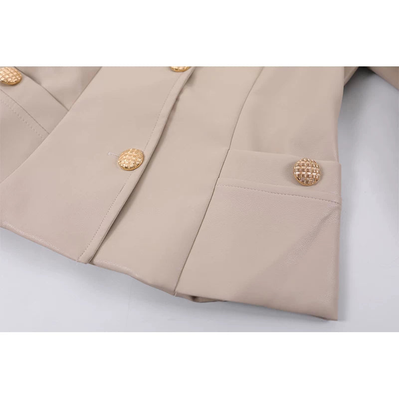 Leather Jacket and Skirt