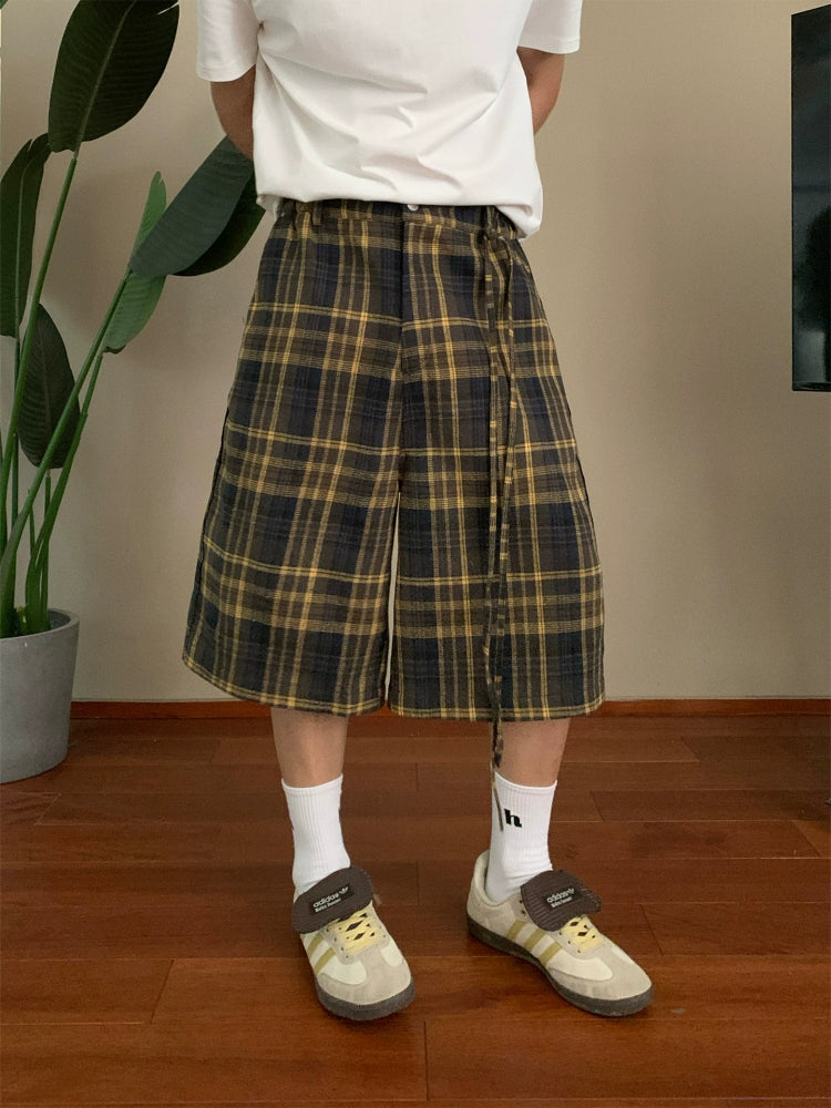 Shorts larges en tartan 