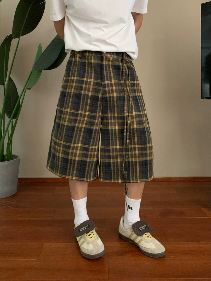 Shorts larges en tartan 