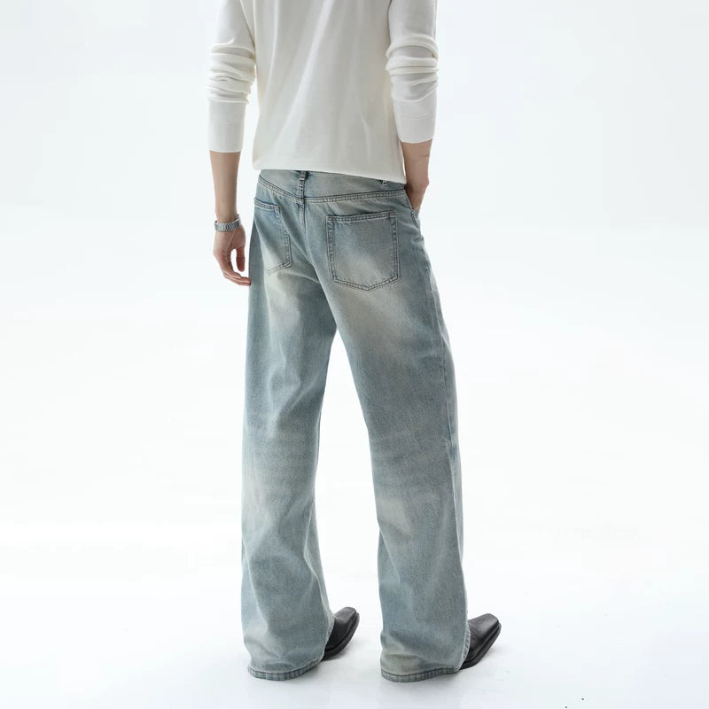 Distressed Loose Fit Wide-Leg Jeans
