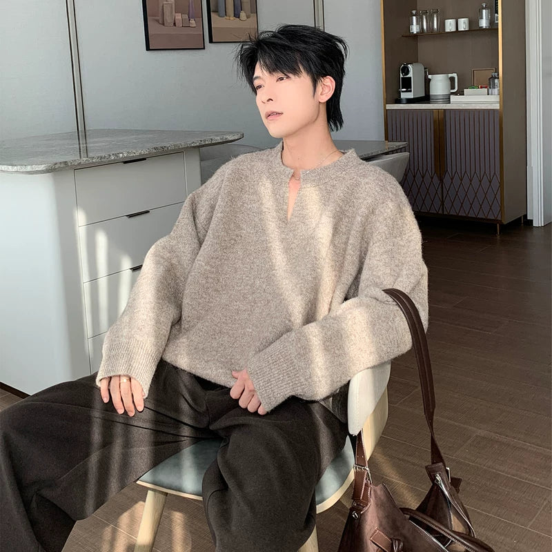 Thick V-Neck Knit Relaxed Sweater