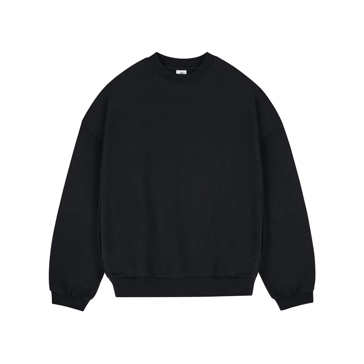 Solid Color Crew Velvet Neck Sweatshirt