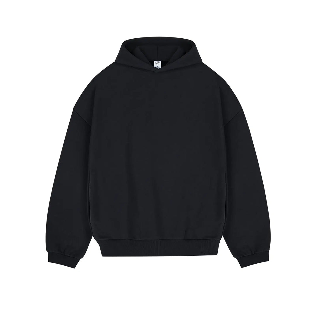 Drop Shoulder Velvet Hoodie Pullover