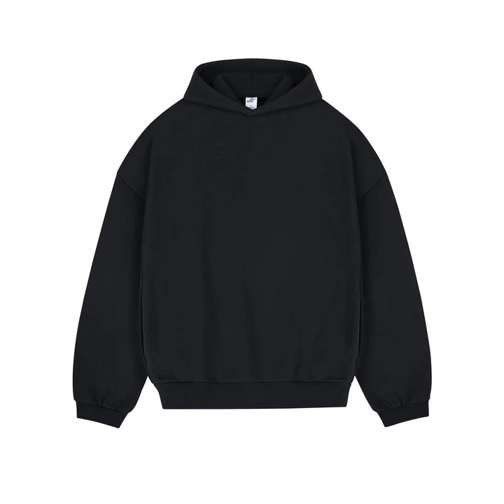 Drop Shoulder Velvet Hoodie Pullover