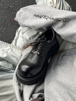 Leather Thick-Sole Derby Casual Shoes