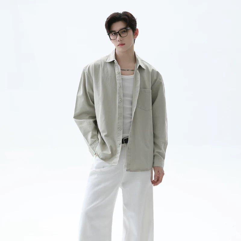 Casual Commuting Washed Shirt