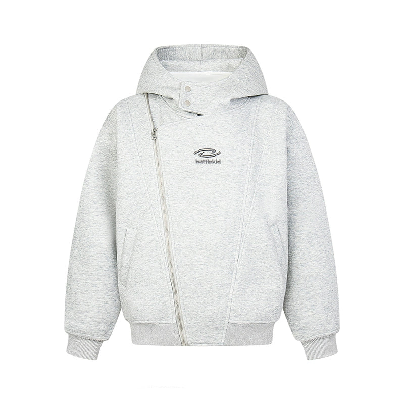 Çift Fermuarlı Kapüşonlu Hırka Kazak Ceket 