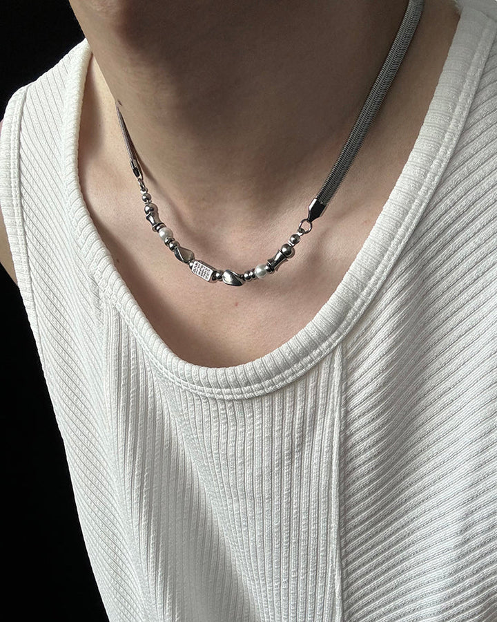 Irregular Clavicle Snake Bone Necklace
