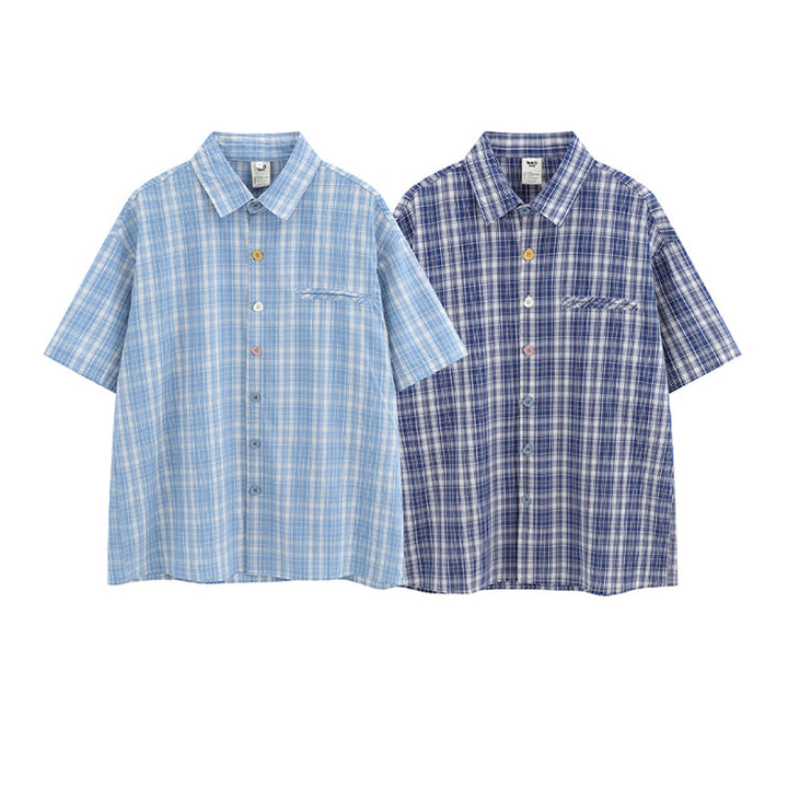 Short-Sleeve Plaid Shirt